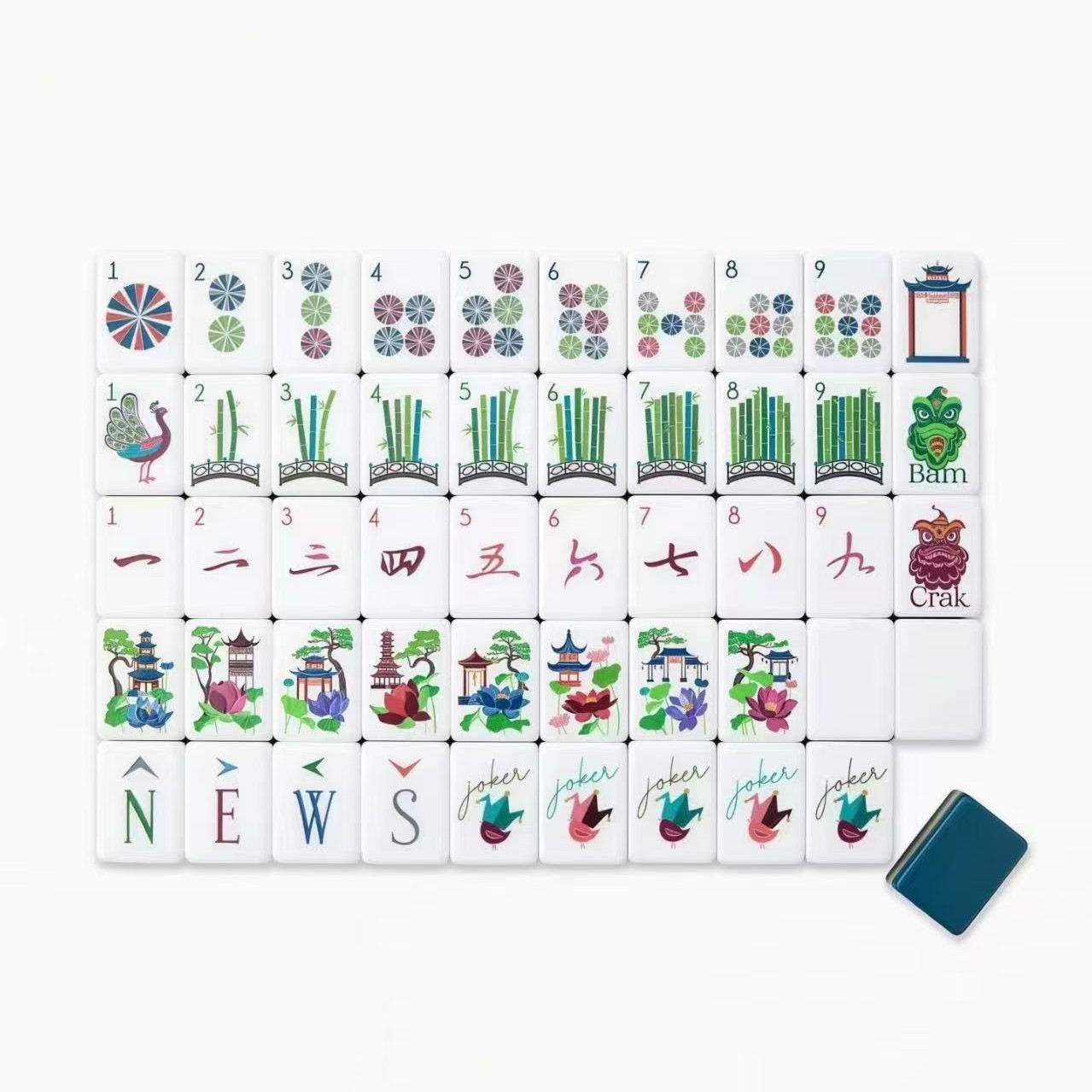 NEW!American Mahjong,160 deep blue Layered+Fashion Mahjong bag set Fast ship