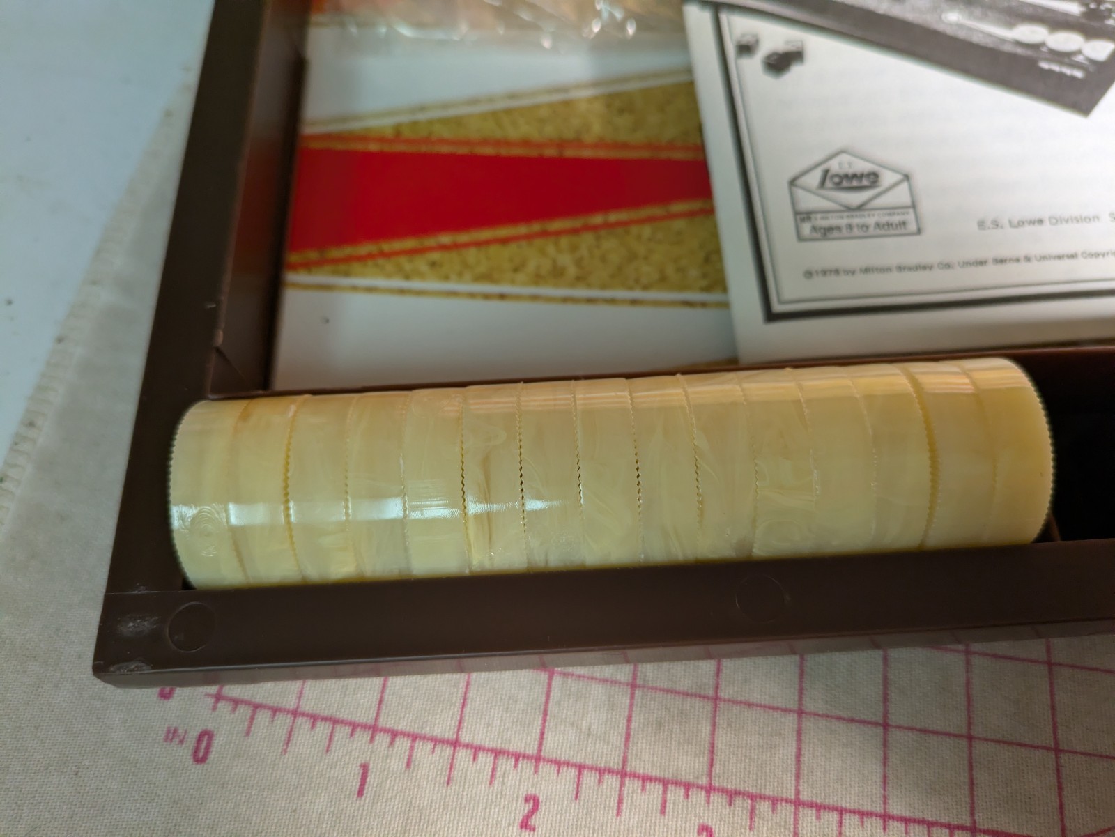 Vtg 70s Backgammon Lowe Plastic Box Board Game COMPLETE