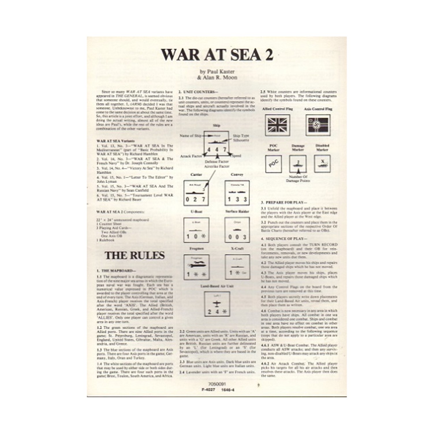 Avalon Hill WWII War at Sea 2 Expansion Bag VG+