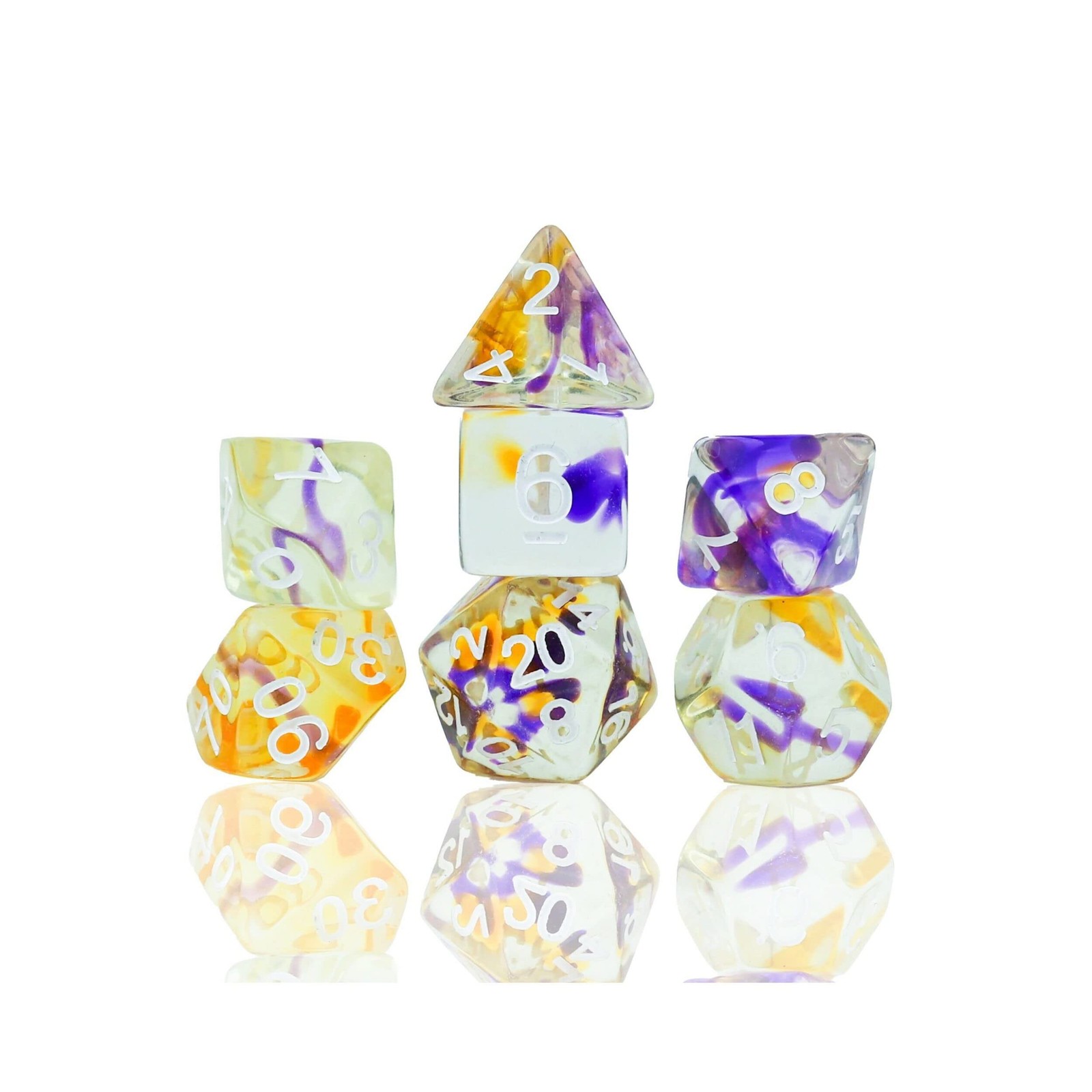 Violet Swirl Poly Set – Sirius Dice