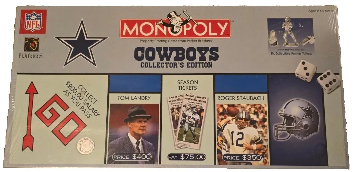 Monopoly Dallas Cowboys Collectors 2003, Factory Sealed & Vary Hard To Find Rare