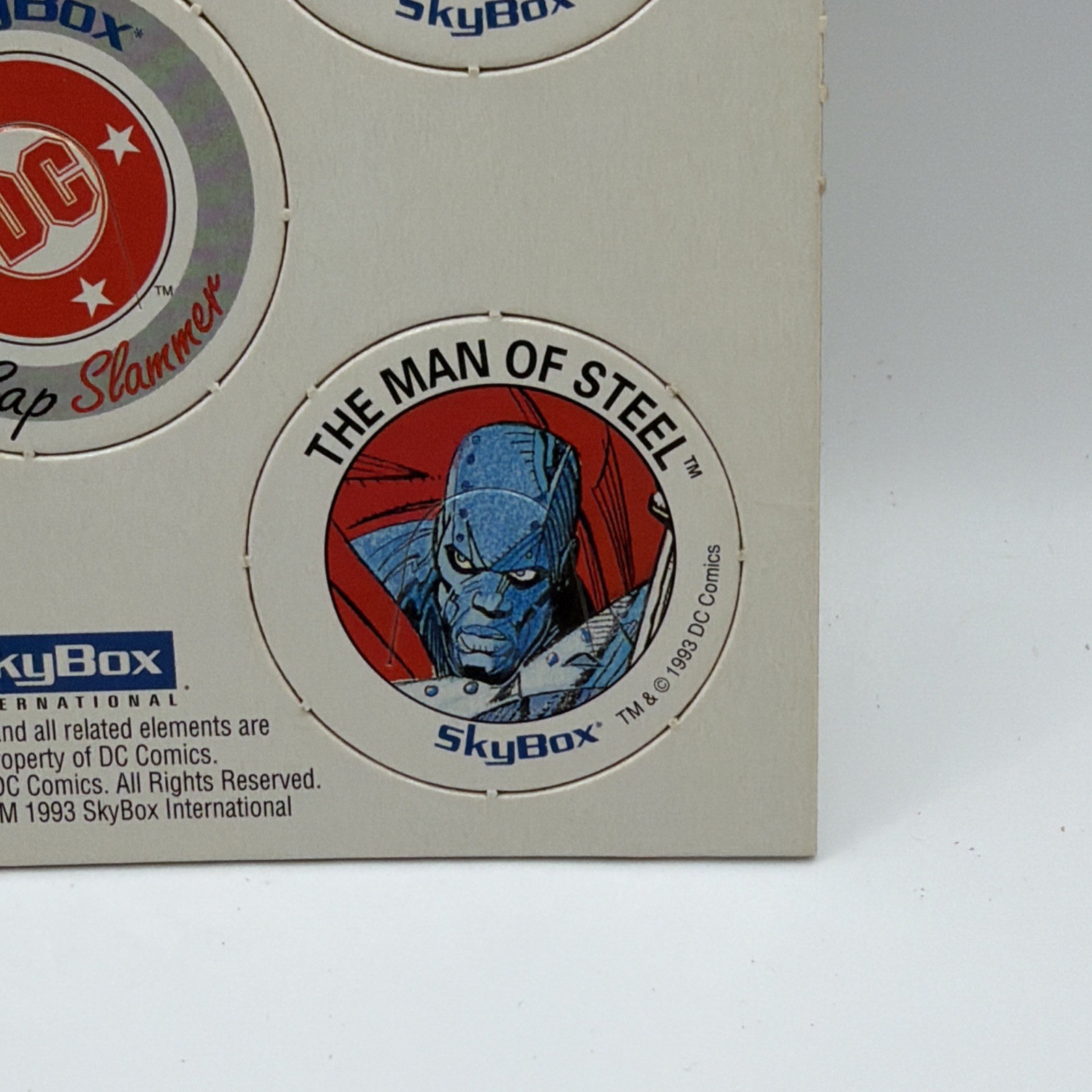 1993 Skybox SkyCaps DC Comics Promo Sheet | Superman UNPUNCHED POGS See Pics