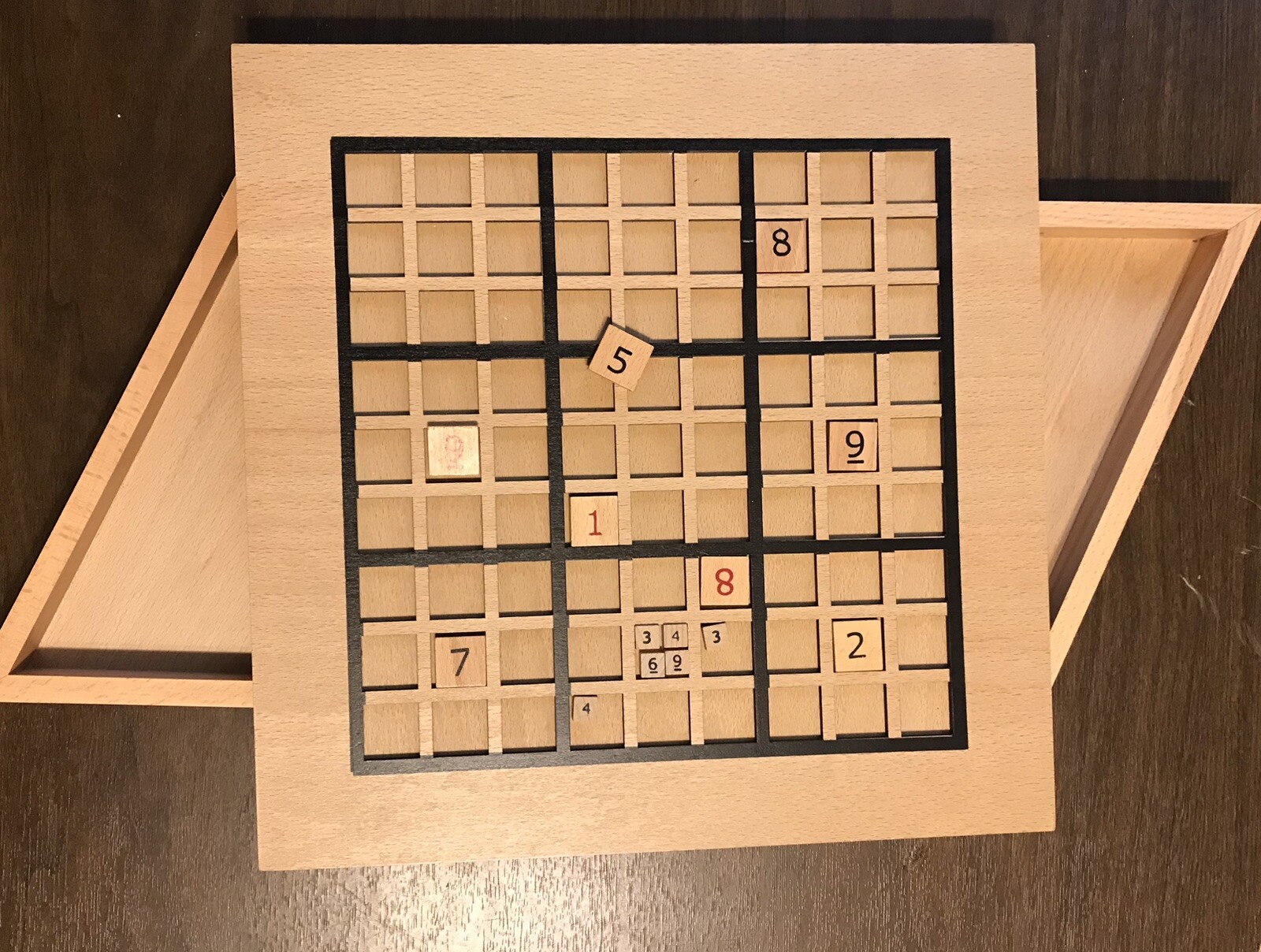 Sudoko Wooden Game Board and Pieces by Wood Expressions, Inc.