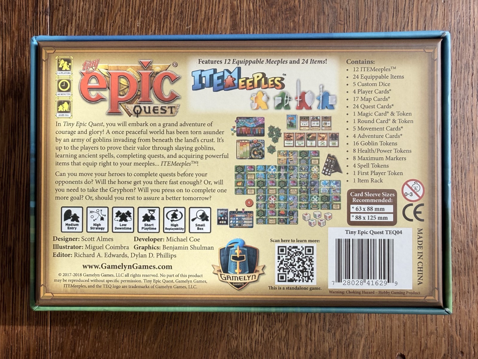 Tiny Epic Quest Board Game Gamelyn Small Box Games PLAYED ONCE 100% COMPLETE