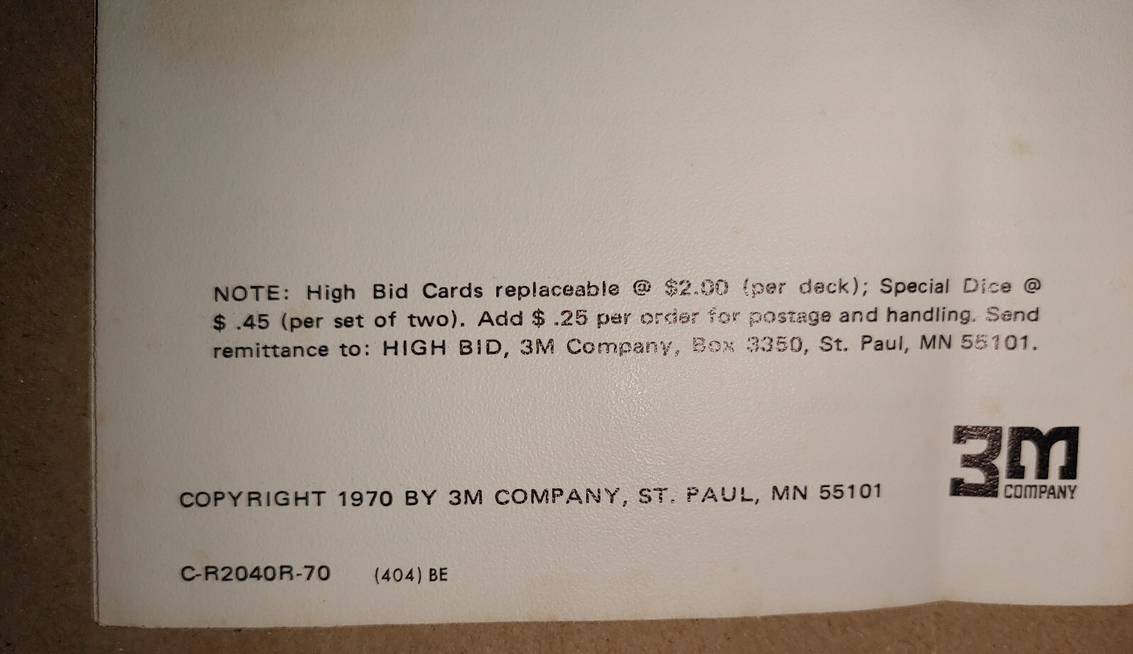 High Bid Art JEWELRY Sterling Auction Card Dice Travel Game 3M 1970 – Complete