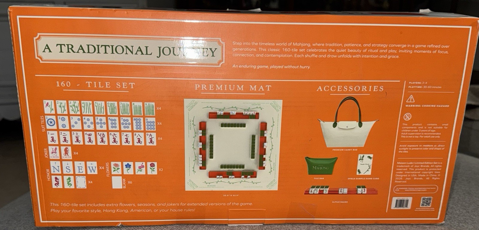 Maison Lude Mahjong Limited Edition 160 Tile Set Premium Mat, Leather Bag SEALED