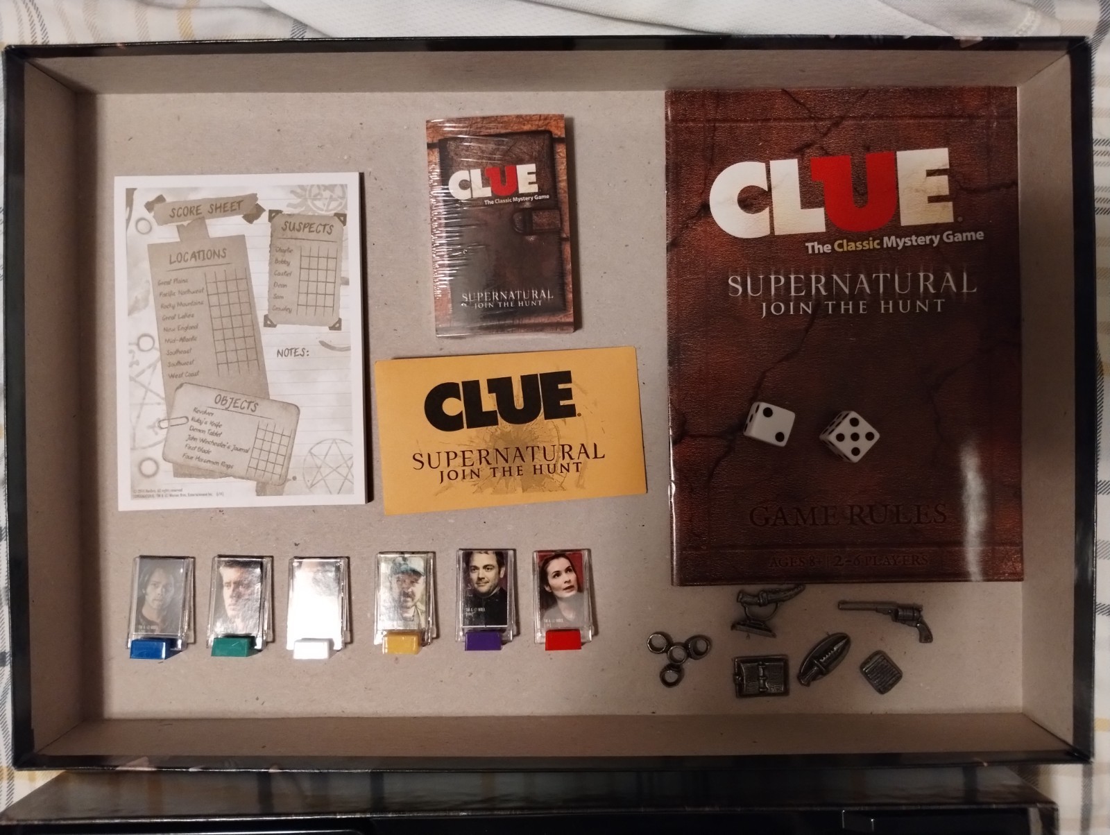 SUPERNATURAL CLUE GAME OPENED BUT NEVER PLAYED SAM DEAN CASS CROWLEY