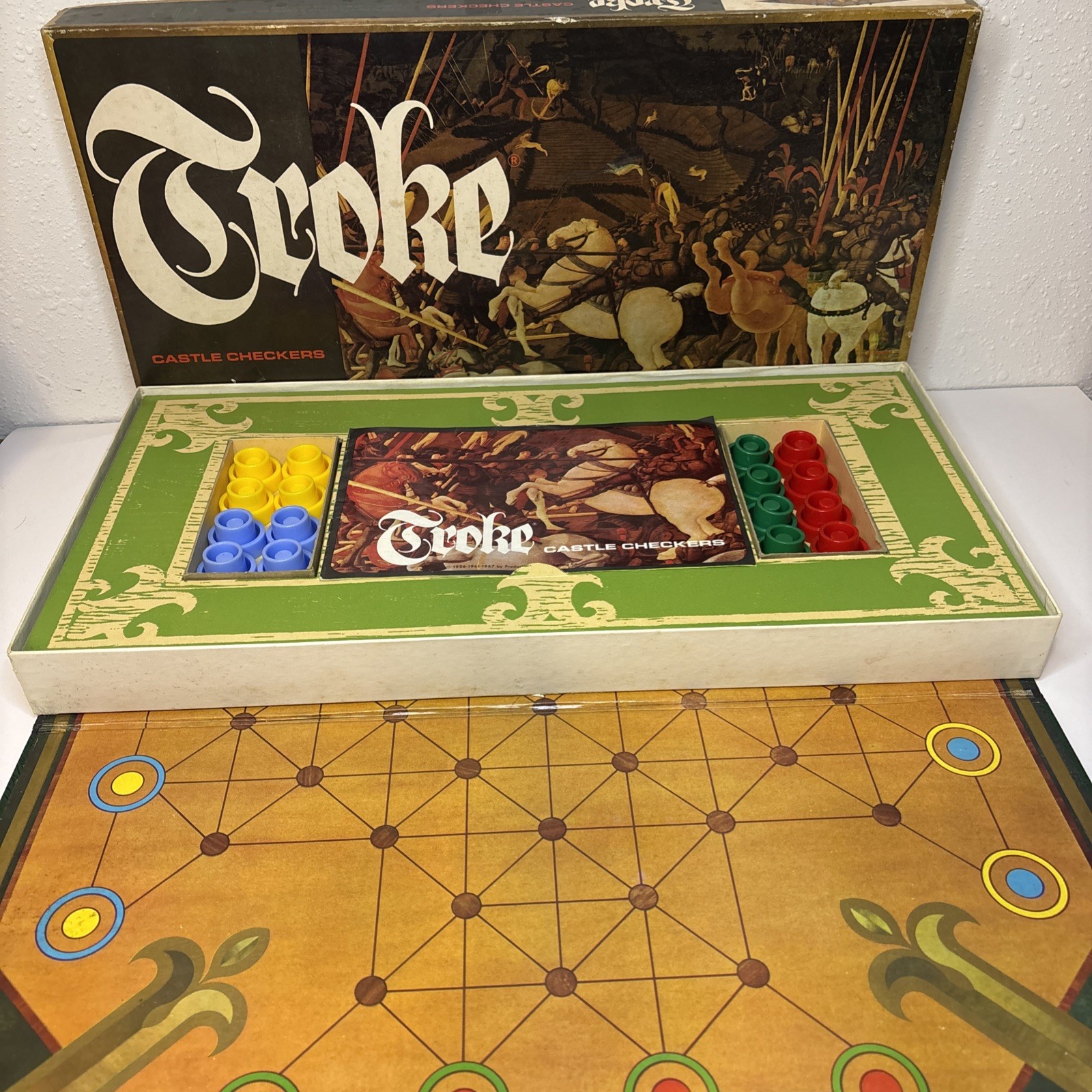 1967 Selchow Righter Troke Castle Checkers Game Complete Vintage