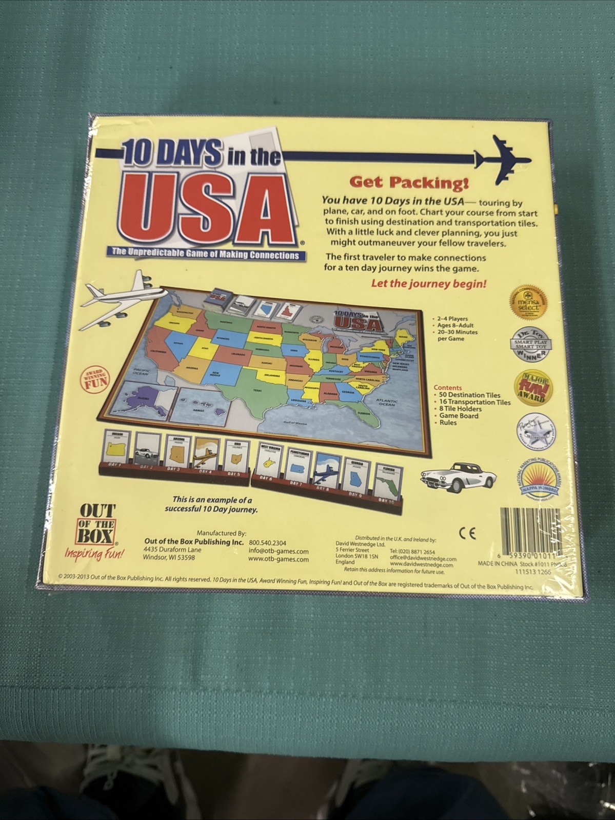 10 Days in the USA Board Game by Out of the Box New! Sealed