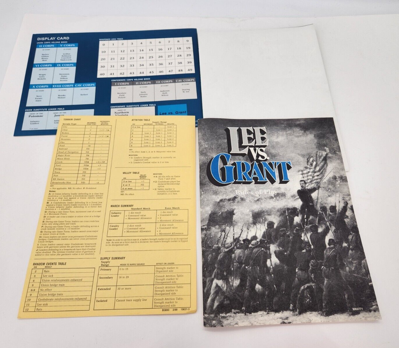 LEE VS GRANT WILDERNESS CAMPAIGN War Board Game Victory Games AH 1988