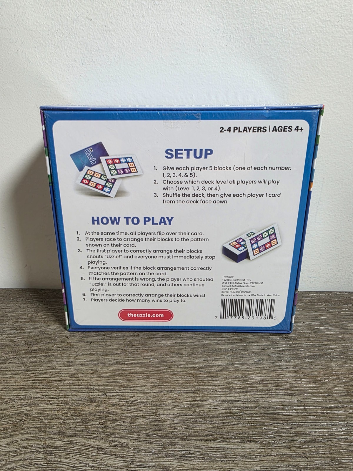 NEW The Uzzle Block Puzzle Board Game for Children and Adults 2-4 Players SEALED