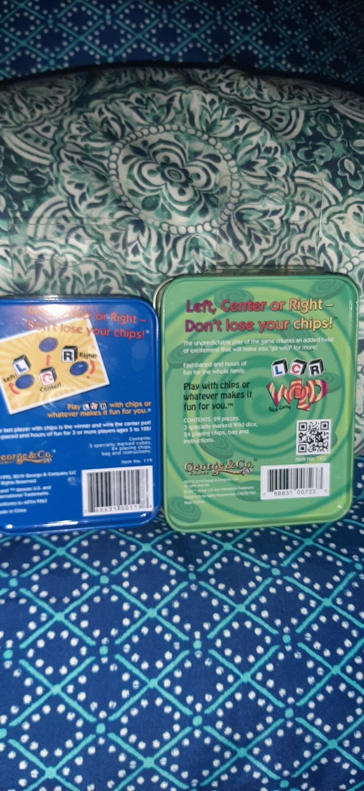 George & Company LLC LCR (Left Right Center) in Blue & LCR Wild Dice Game In Gre