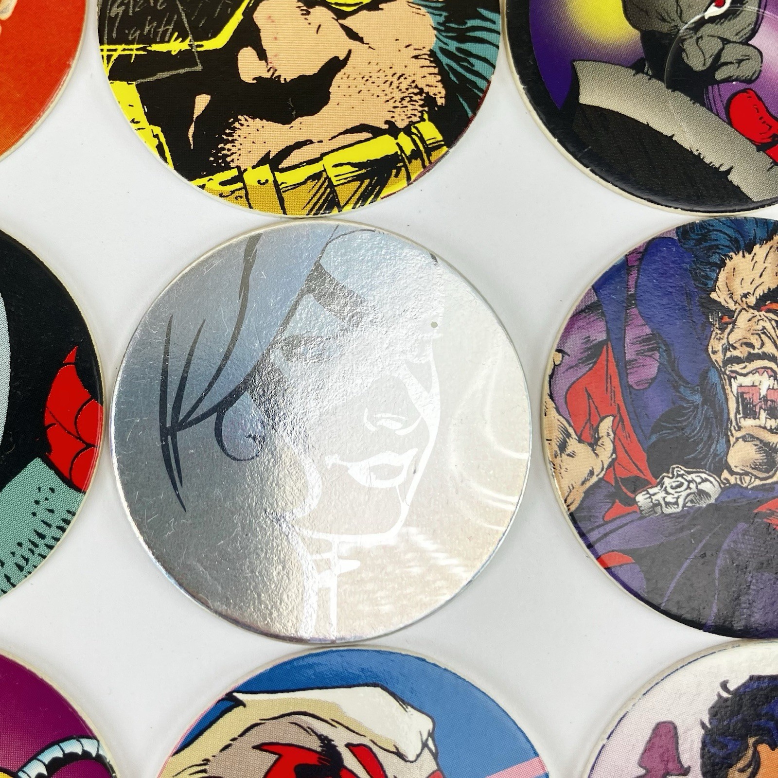 Lot of 20 Pogs Marvel Comics From 1994 X-Men Spiderman Ghost Rider Fantastic 4