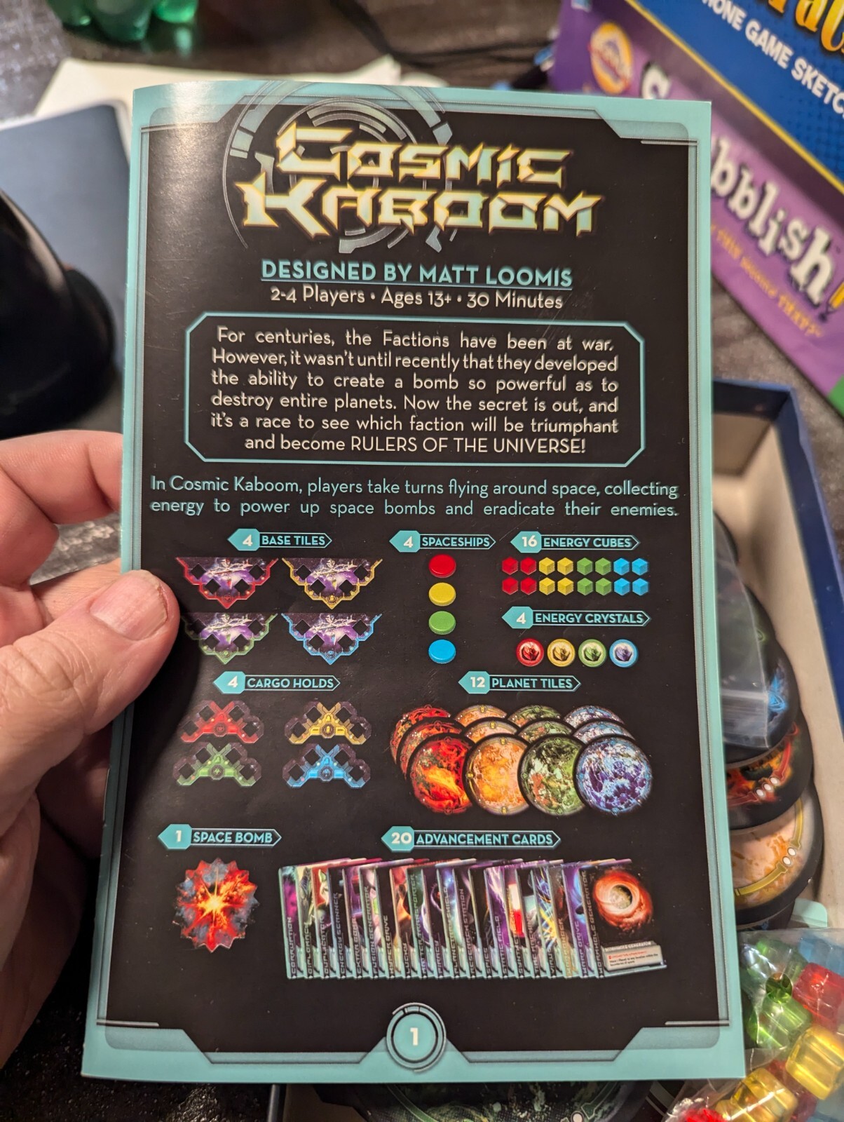 COSMIC KABOOM Board Game 100% COMPLETE 2016