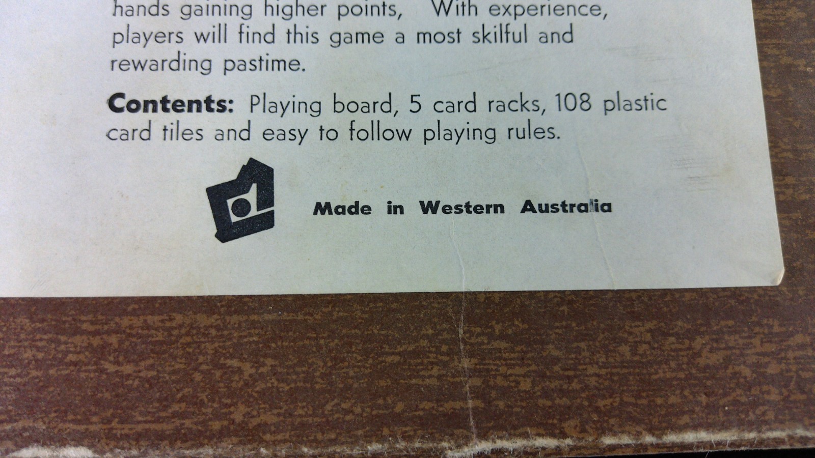 Crosshand Poker Vintage Boardgame 1978 FCB Industries Western Australia #316837