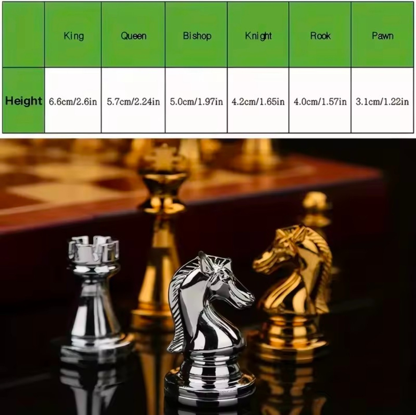 Deluxe Wooden checkerboard Set 30cm/11.81in Portable folding checkerboard with w
