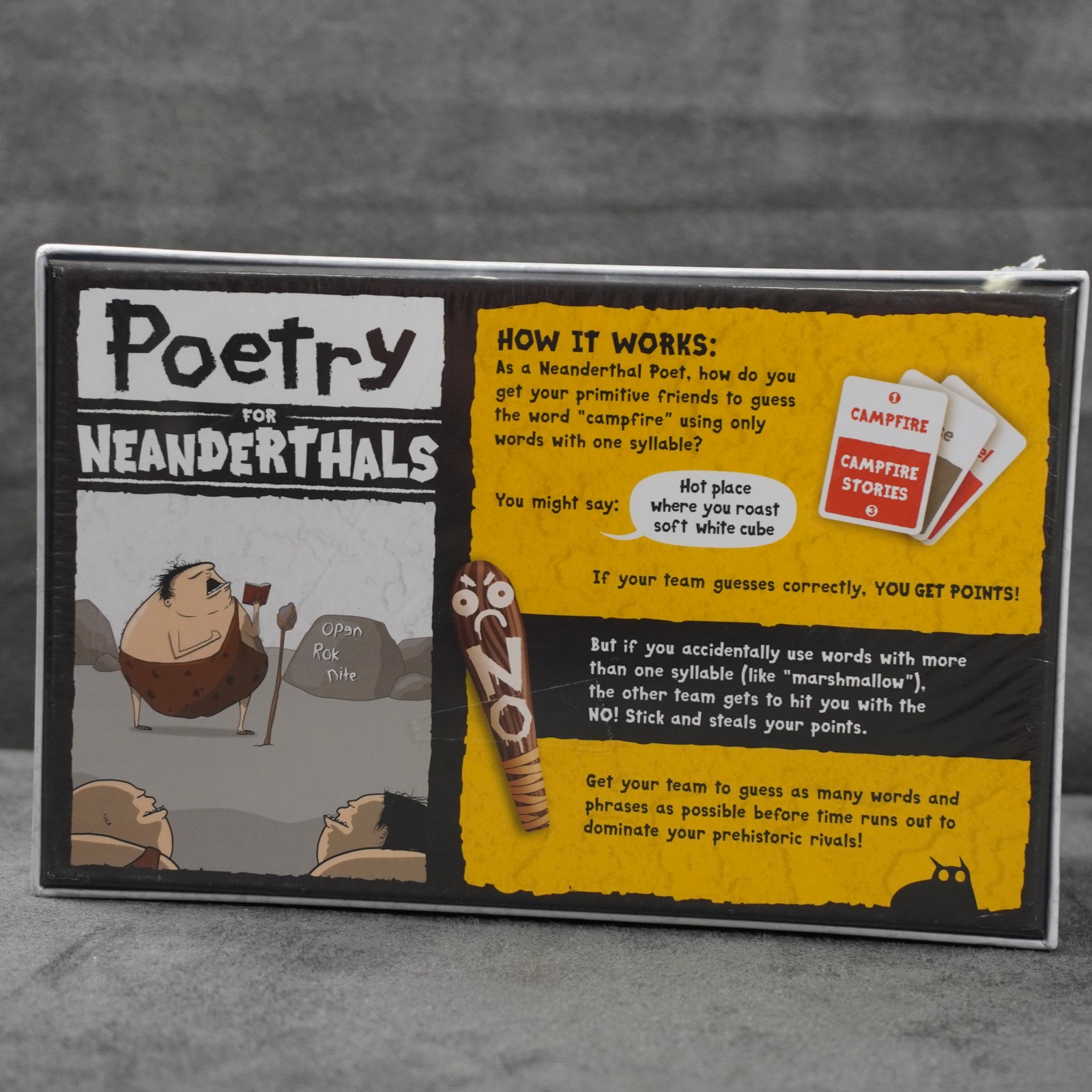 Poetry for Neanderthals Game Exploding Kittens Party Ages 7+ Inflatable Stick Ne