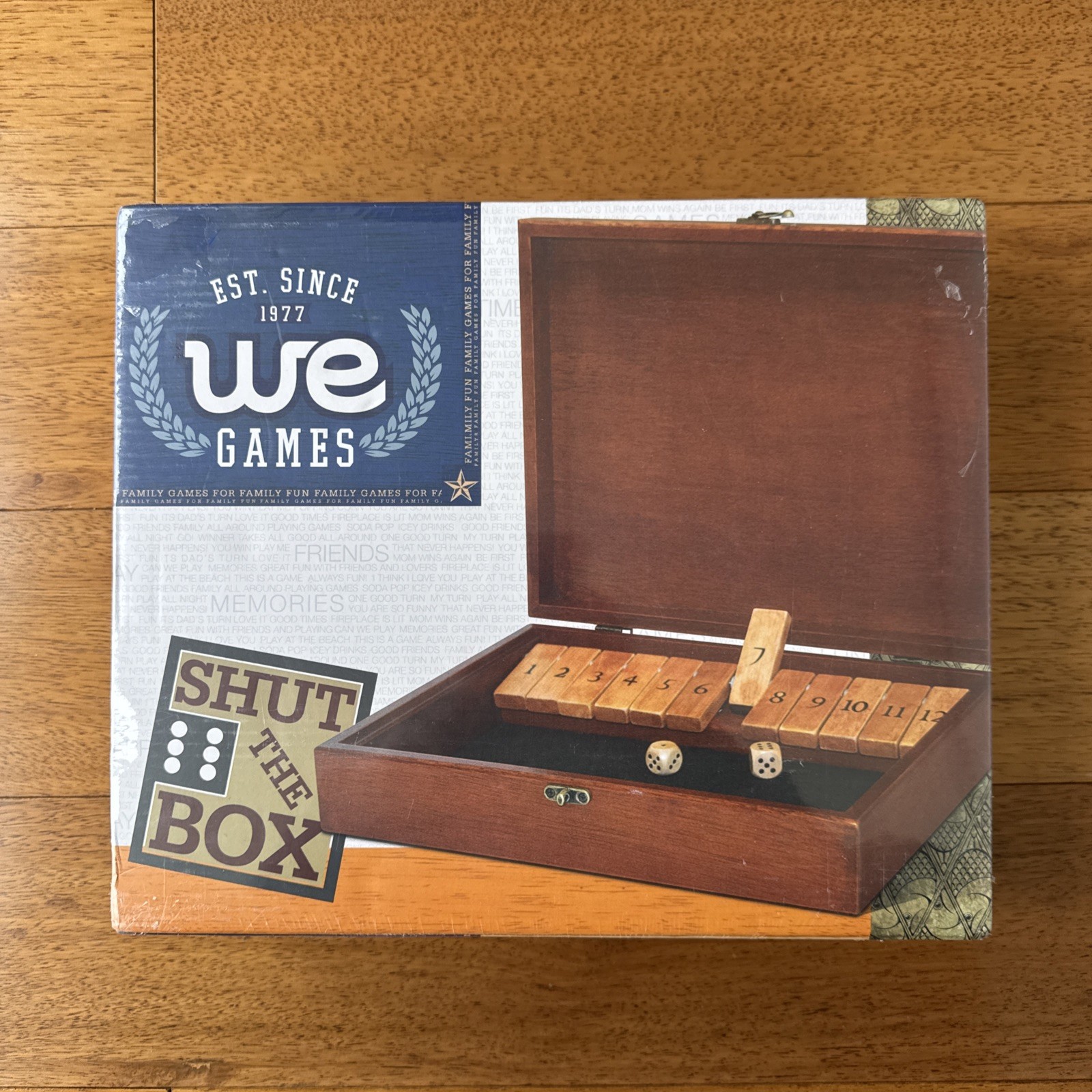 WE Games Shut The Box Game with 12 Numbers, game Made In USA NEW SEALED