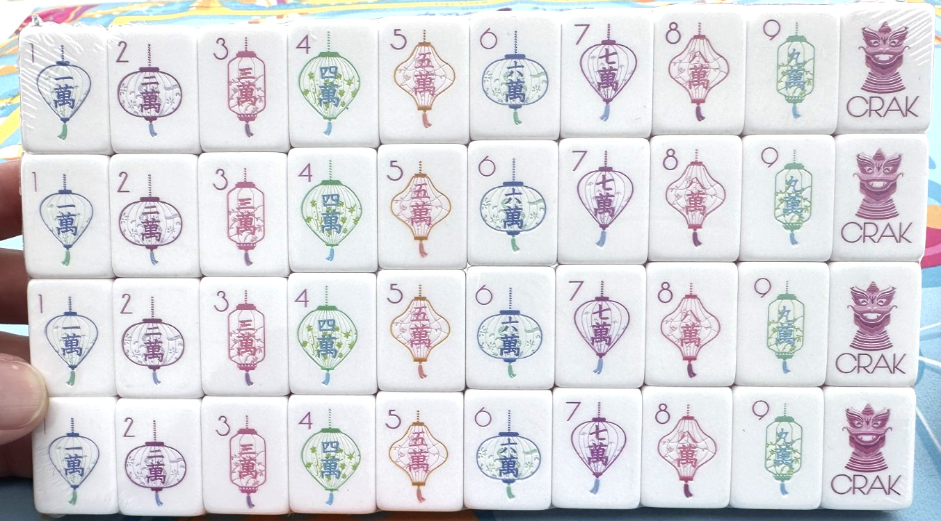 LUMINAIRE PURPLE 4 Layer Acrylic Mahjong Tiles American Set 160 Tiles US SELLER!