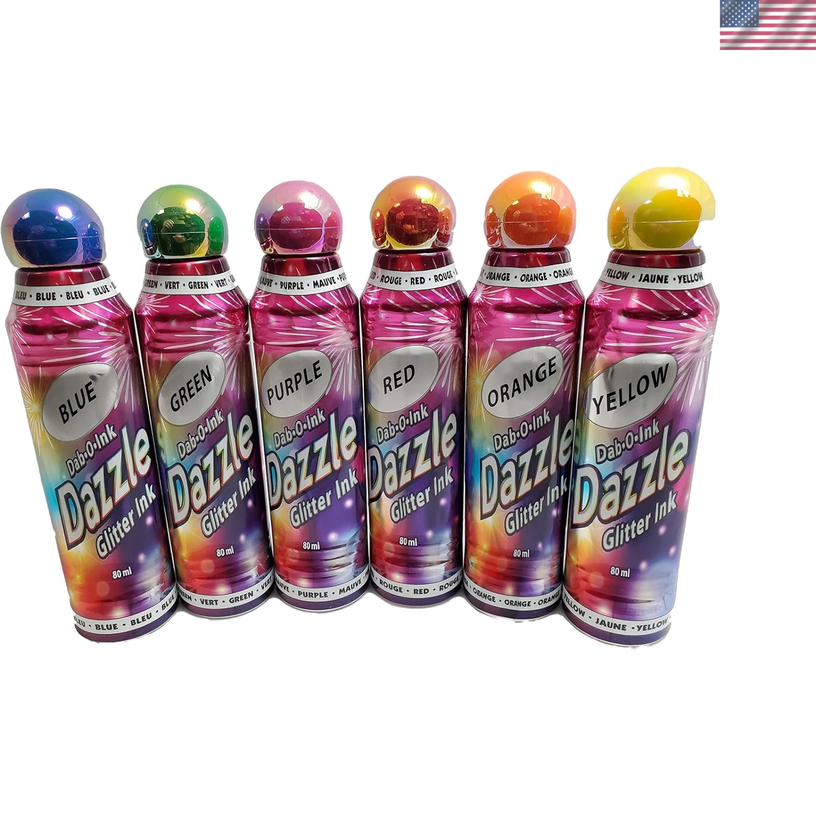 Sparkling Dazzle 6-Pack Bingo Daubers – Unique Glitter Labels & Water-Resistant!