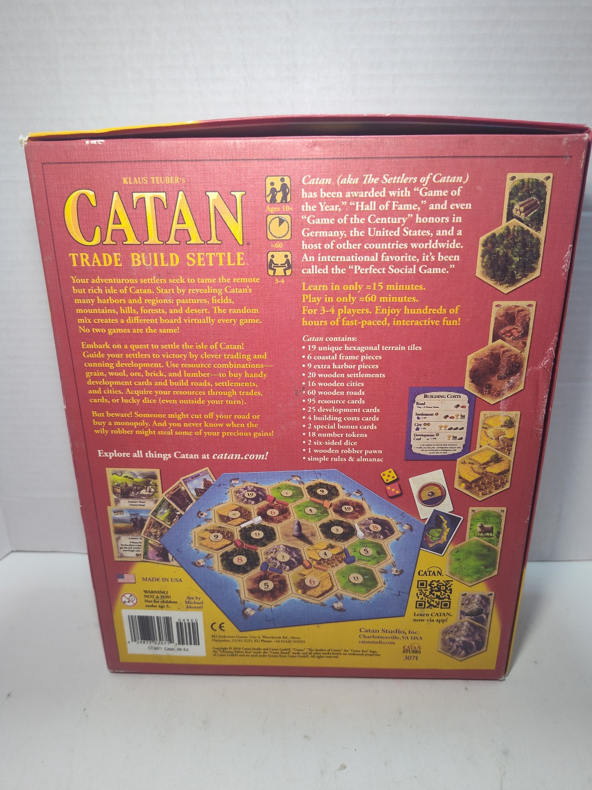 Catan Base Game 5th Edition Complete + Game Cards Accessory Set -Excellent Cond.