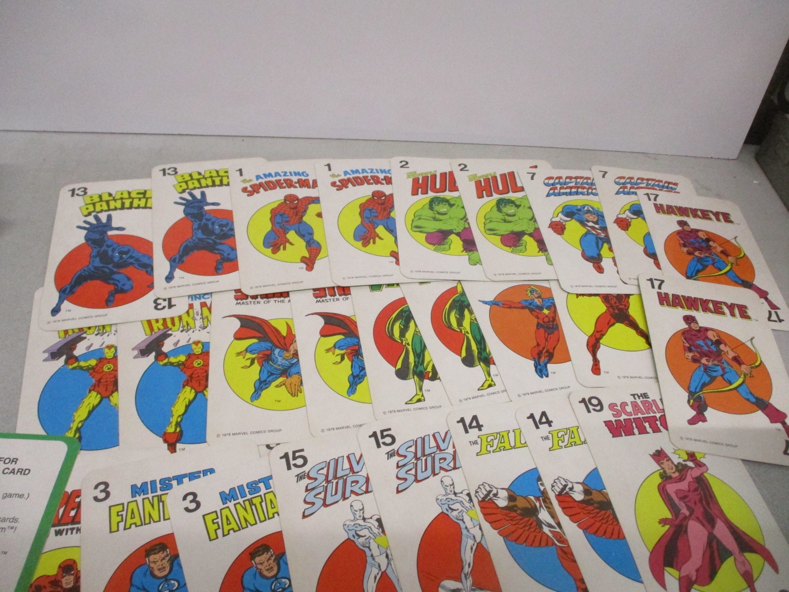 1978 Milton Bradley Marvel Comics Super Heroes Card Game Complete