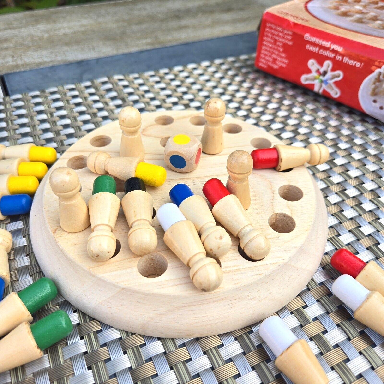 Wooden Memory Game Multi Player Family Match Kids Chess Board Guoguoshu EUC T