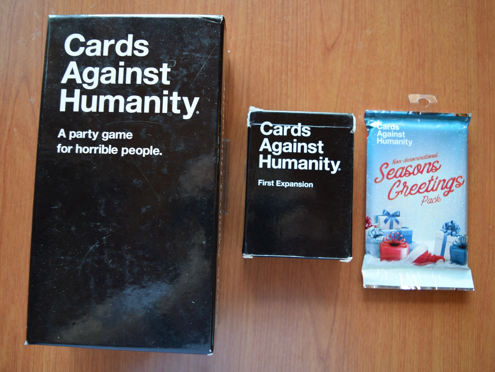 CARDS AGAINST HUMANITY, FIRST EXPANSION, NON-DENOMINATIONAL SEASONS GREETING LOT