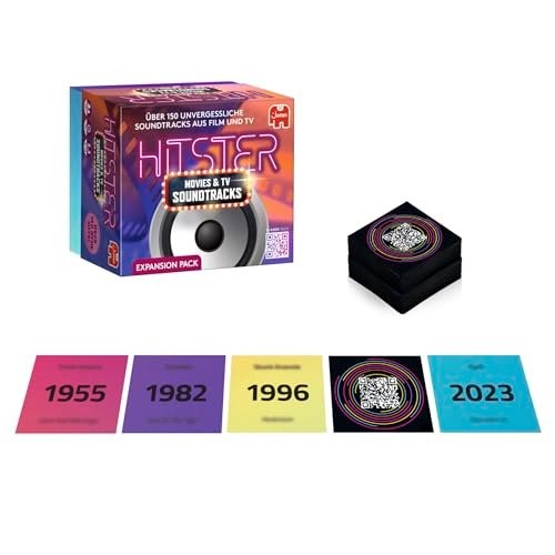 Hitster Film & Series Soundtracks, German Expansion, 154 Music Cards, Party & Ca