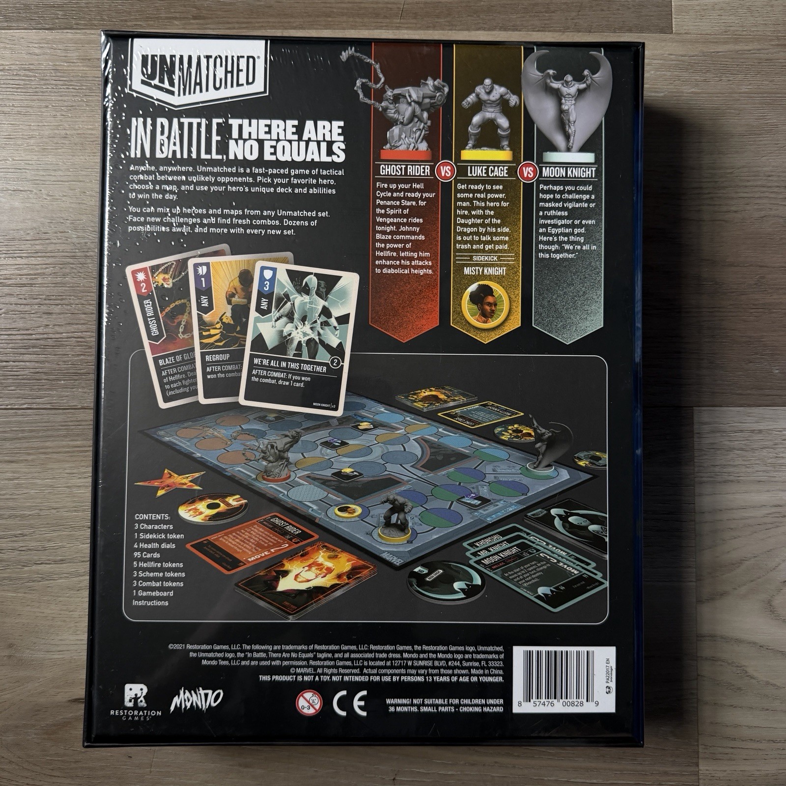 Marvel Redemption Row Board Game Moon Knight Ghost Rider & Luke Cage Unmatched
