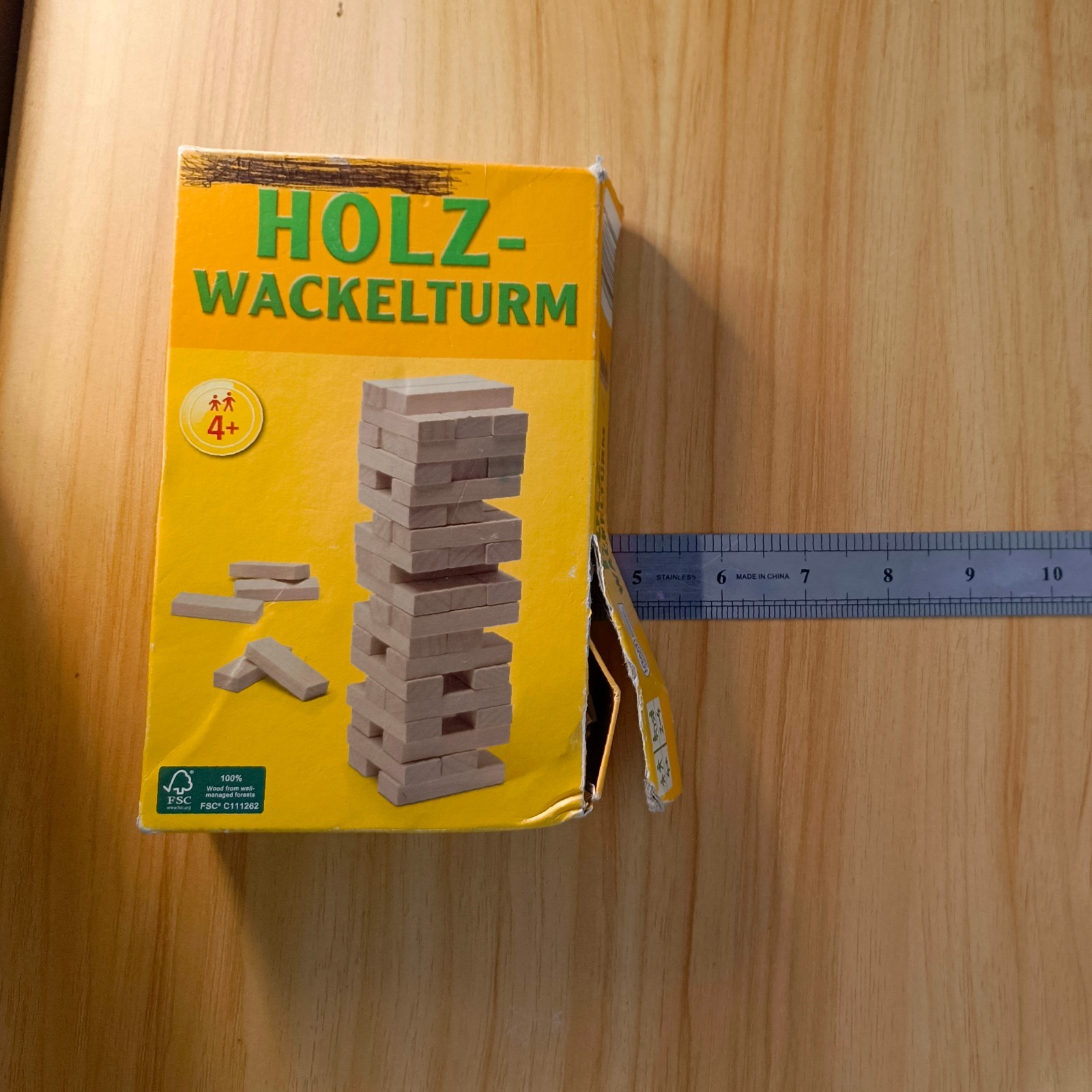 Wooden Tumbling Tower Game Set 45 Blocks FSC Certified Germany Skill Game