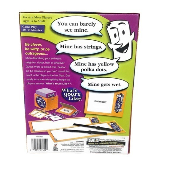 What’s Yours Like? Party Game by Patch Fun Family & Friends Word Guessing Game