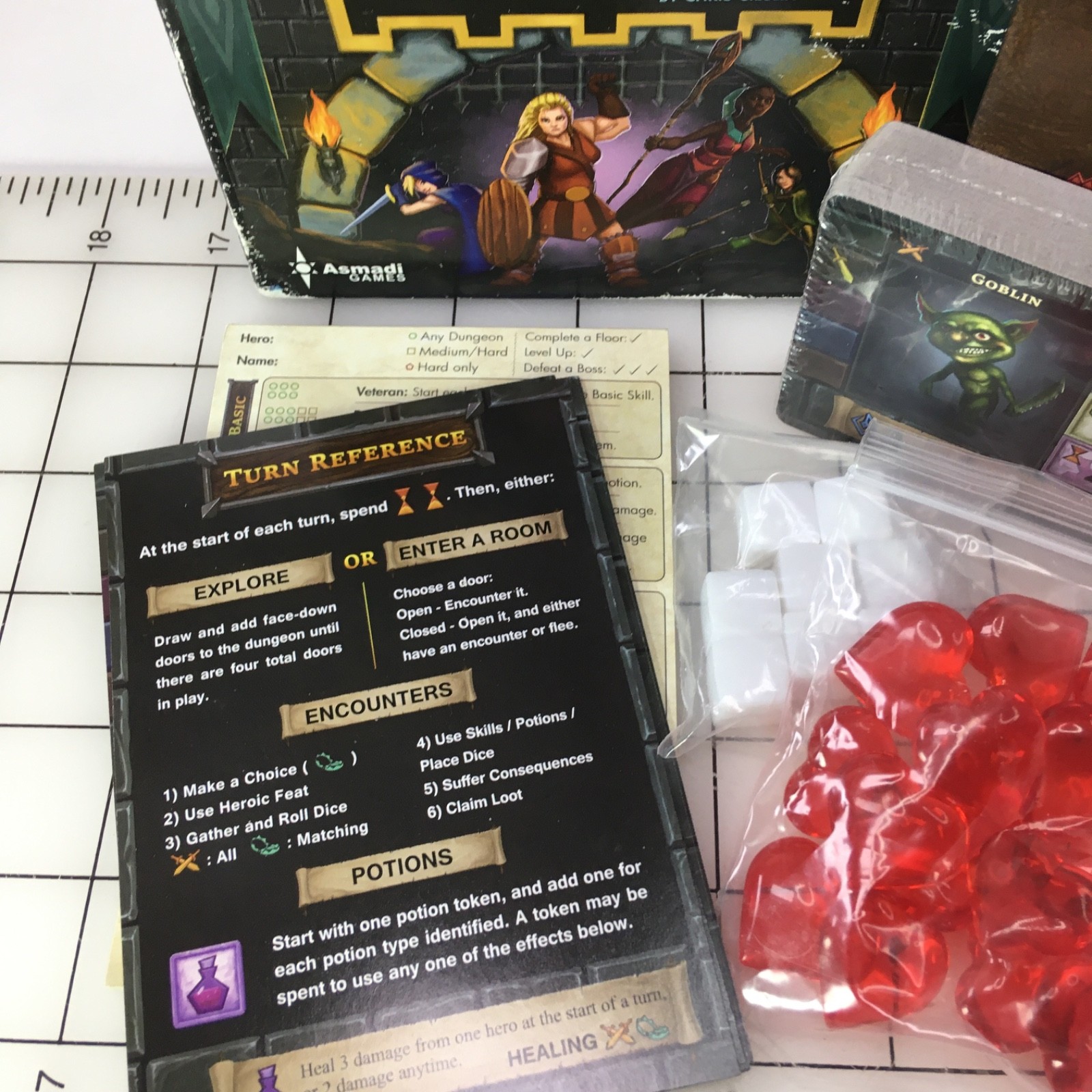 One Deck Dungeon Cooperative Dice Game for 1-2 Players Adventure BOX HAS WEAR