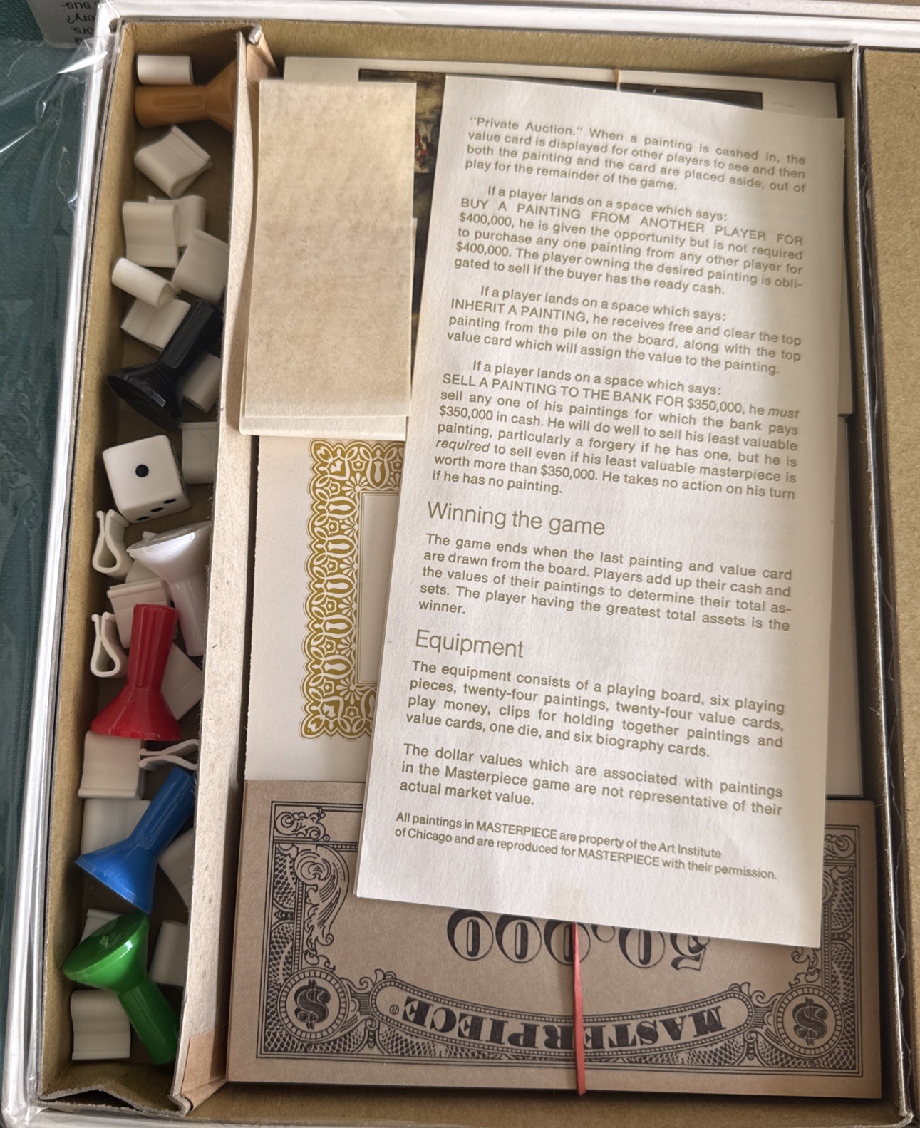 Vintage 1970 Masterpiece The Art Auction Game ~ Parker Brothers ~ Complete
