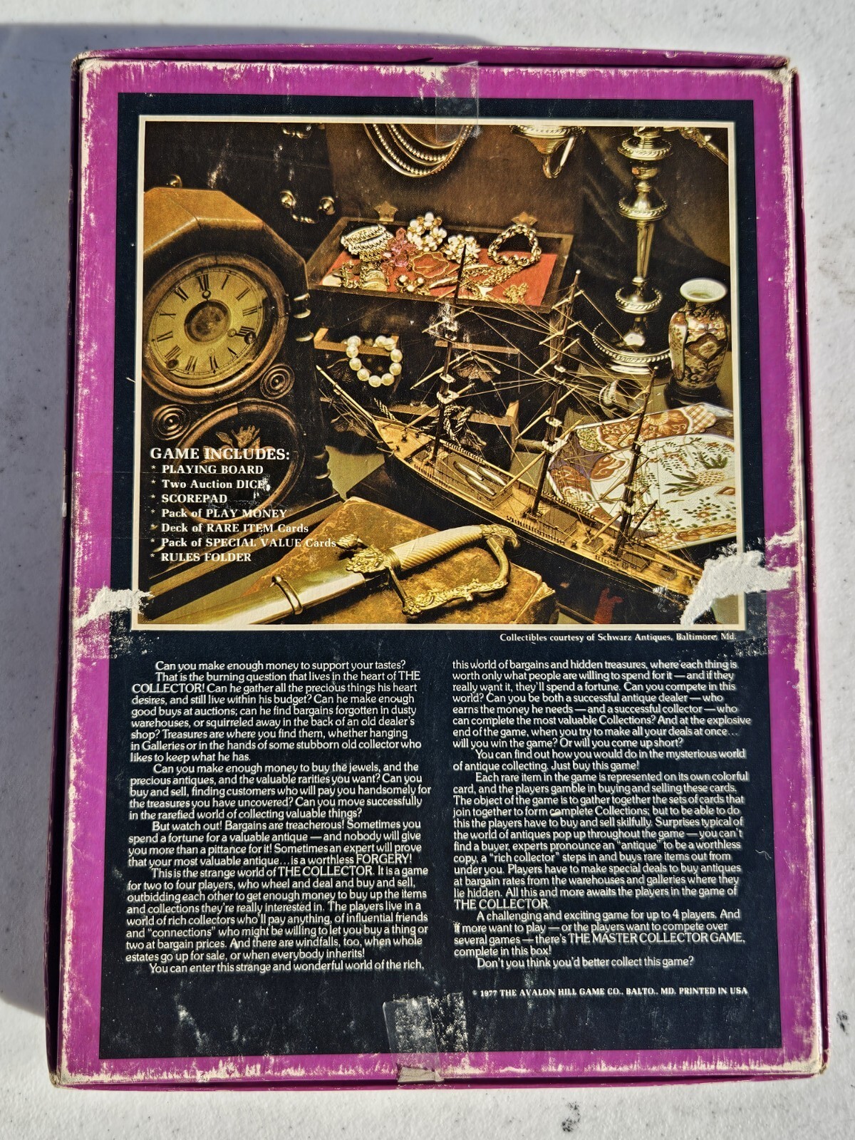 The Collector bookshelf auction boardgame USED Leisure Time Games 1977 complete