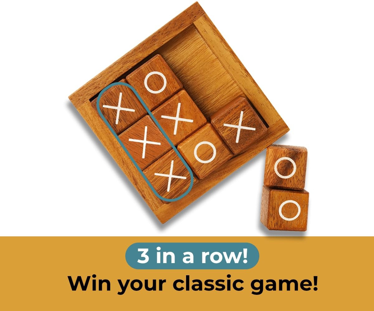 Wooden Tic Tac Toe Coffee Table Decor Game Living Room Home Office Decorative…