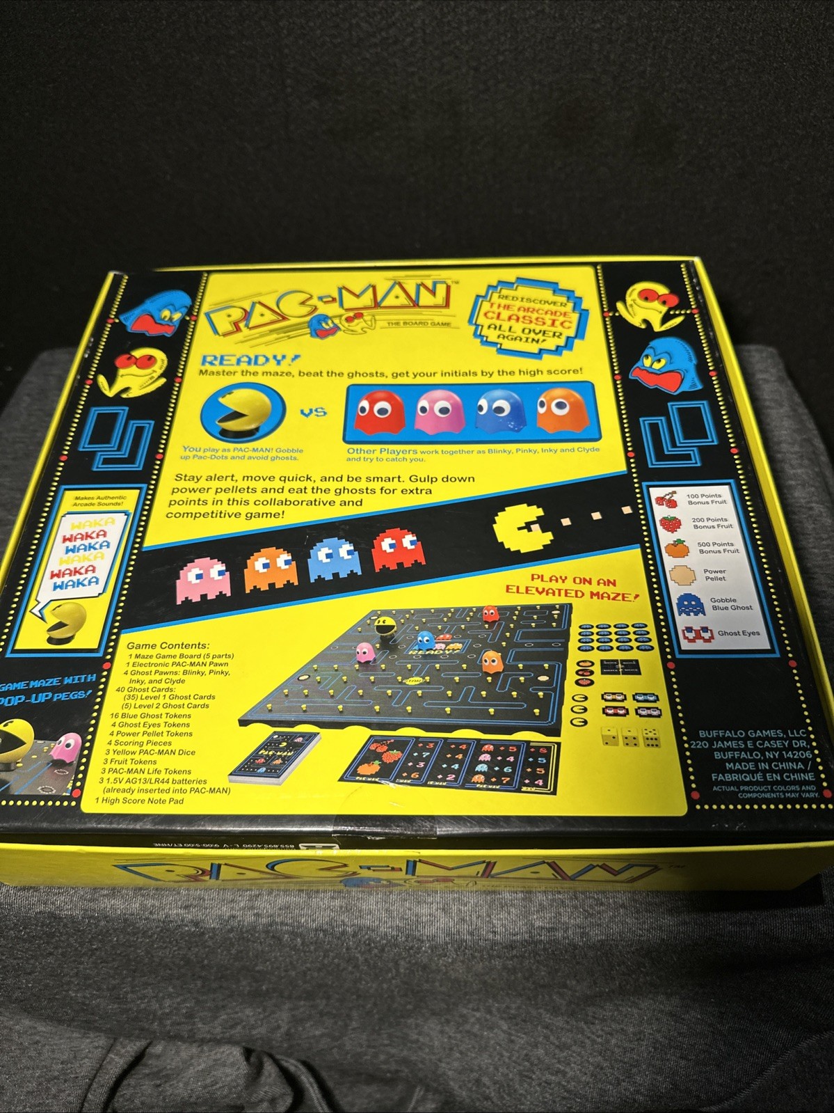 Buffalo Games Pac-Man Board Game Complete Authentic Arcade Sounds Retro Classic
