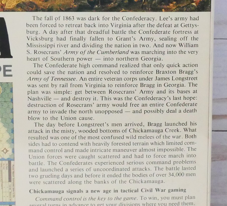 West End Games, Chickamauga: The Confederacy’s Last Hope, Sealed