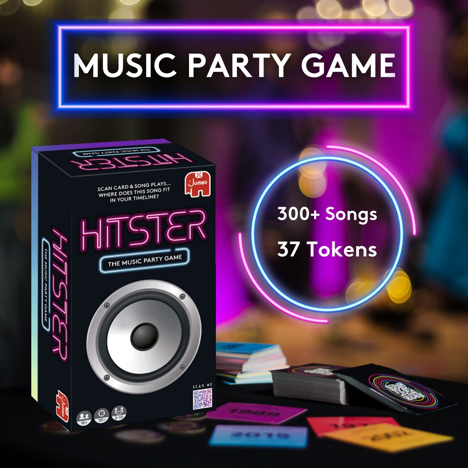 Hitster – the Music Party Card Game, Fun Music Card Game, 2-10 Players