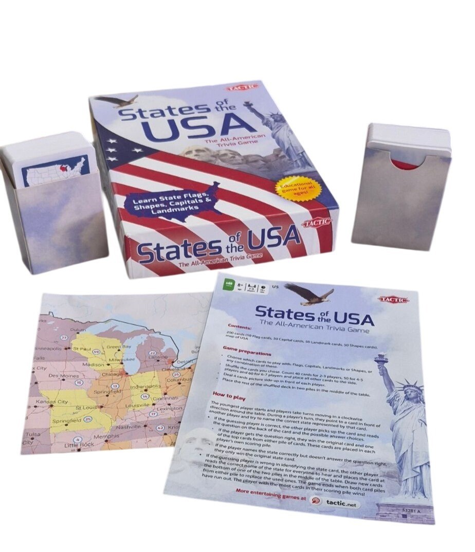 States Of The USA Trivia Game Educational Fun For All Ages By Tactic