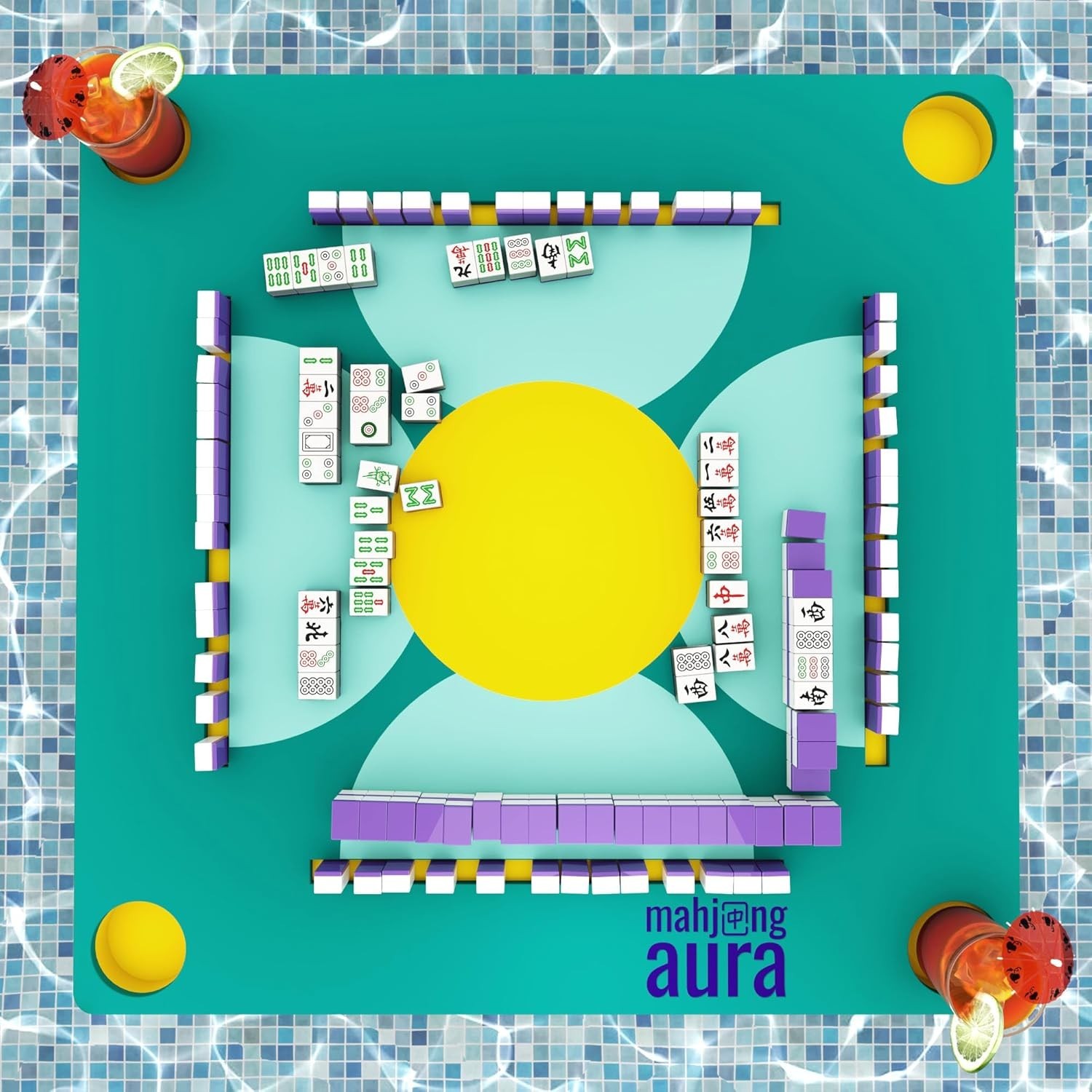 Mahjong Aura Floating Pool Table 31.5 Green – Card Games Float