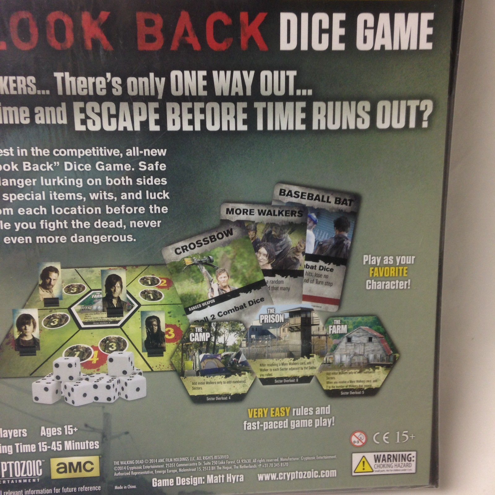 The Walking Dead AMC Don’t Look Back Dice Game New Sealed CRYPTOZOIC
