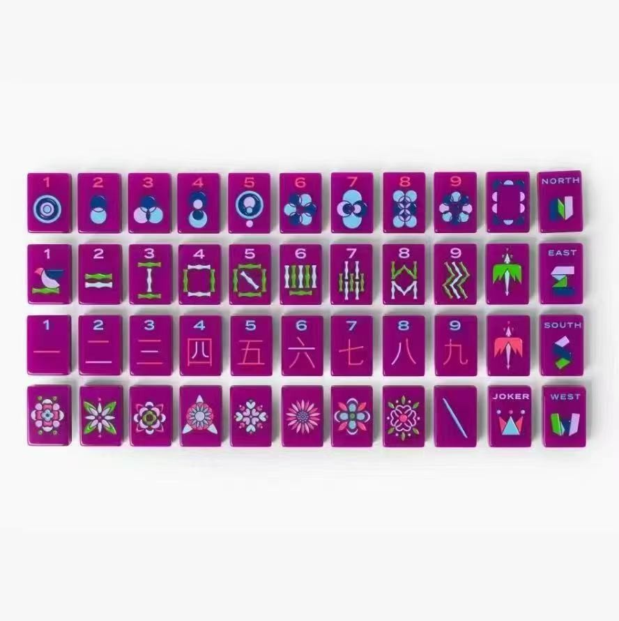 American Mahjong Game Set, 160 Purple Minimalism Mah Jong Tiles Fast ship