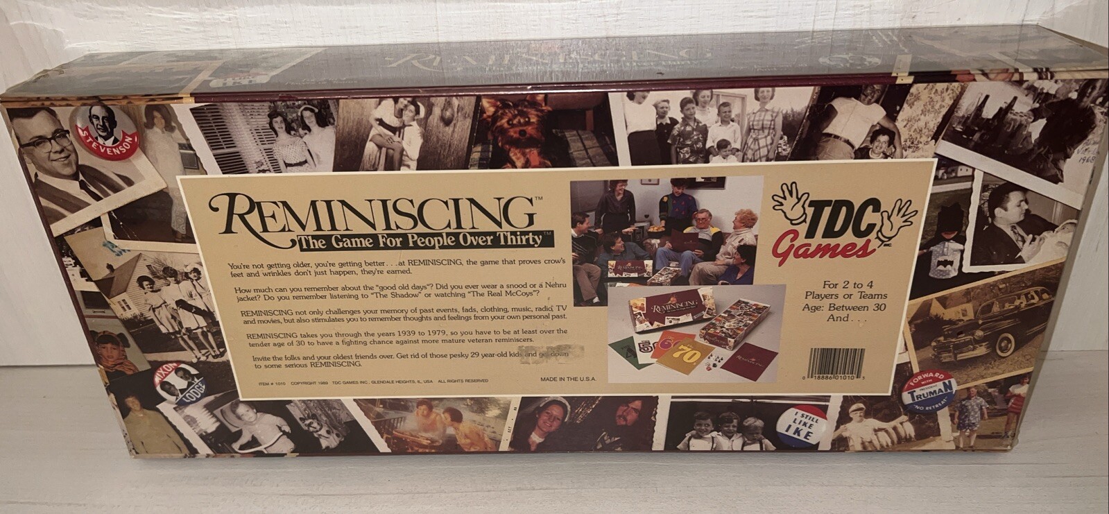 REMINISCING The Game For People Over Thirty by TDC Games Inc. Item #1010 NIB