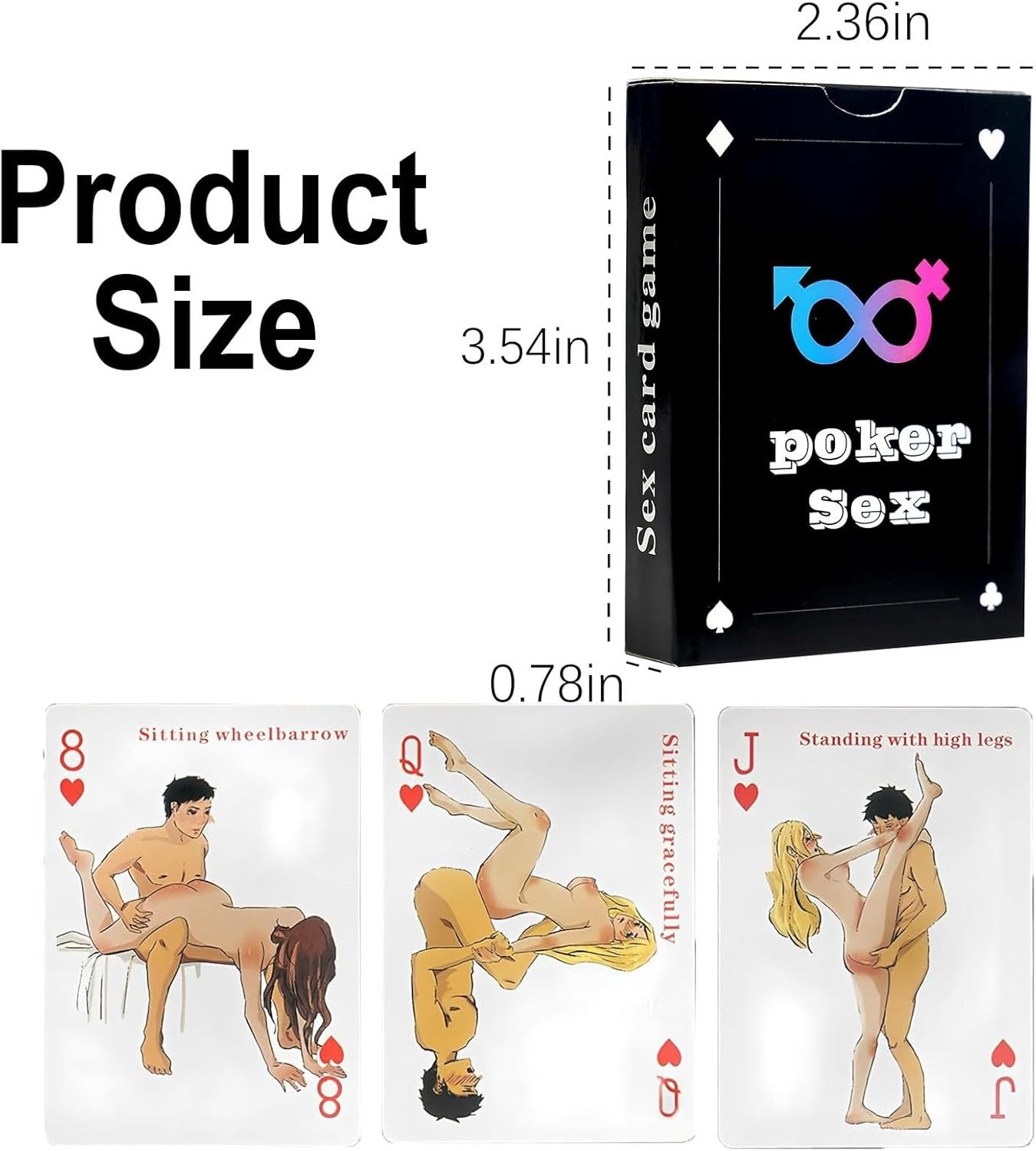 54 Cards Sex Dice Set Couples Game Adult Body Parts Actions Date Night Gift