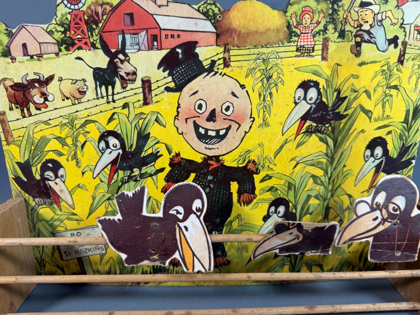 Crows in the Corn cork shooting game Parker Brothers 1930 Incomplete