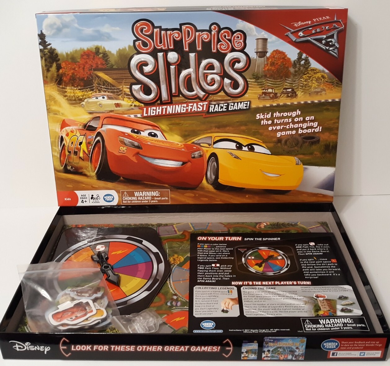 Disney Pixar Cars 3 Surprise Slides Lightning Fast Race Board Game Set Complete