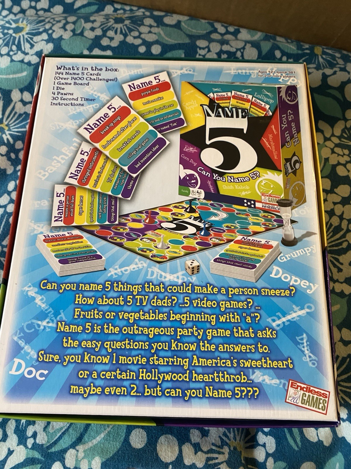 Name 5 Game Party Pack Can You Name 5 ? Age 12+ Family Card Board Game