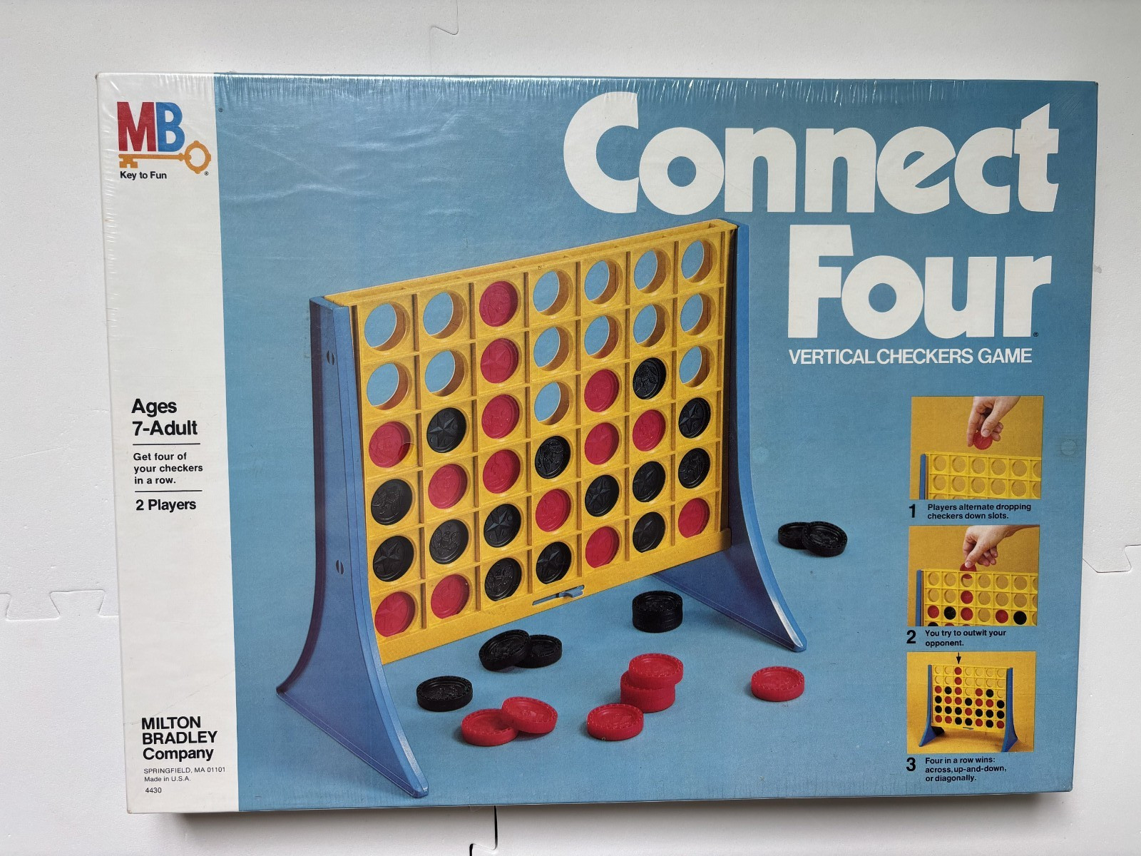 SEALED Vintage CONNECT FOUR Game 1974 Made in USA Milton Bradley 4430 – READ