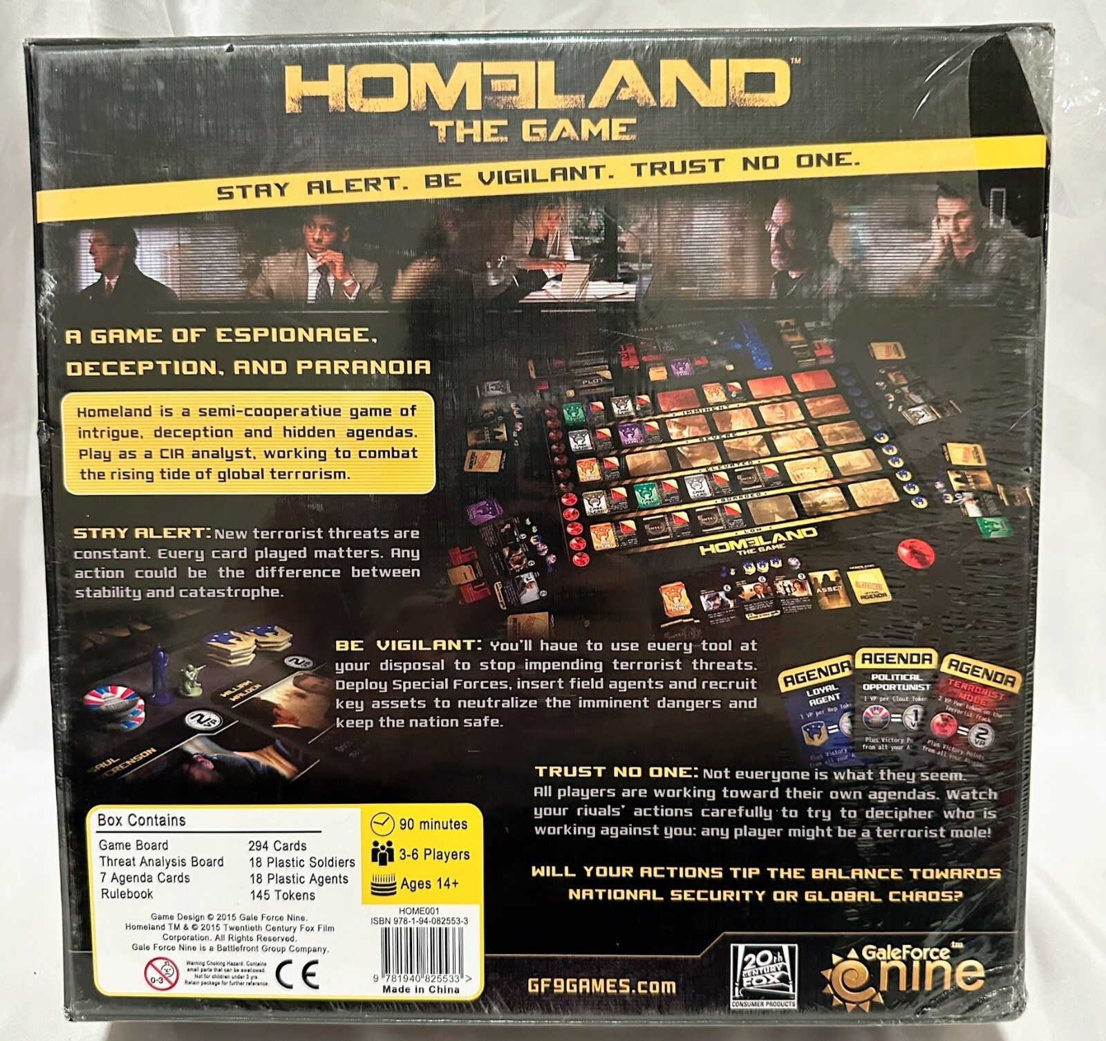 Gale Force Nine Homeland Strategy Board Game Espionage CIA Thriller 2015 New